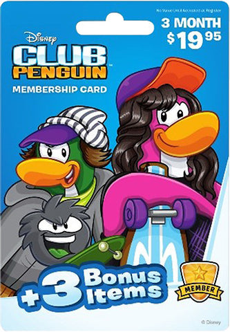 Disney Interactive - Club Penguin 3-Month Membership Card - Multi
